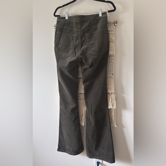 NWOT Ramy Brook Helena High Rise Velvet Flare Wide Leg Jeans Pants in Olive 30 - Picture 5 of 8
